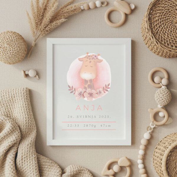 personalizirani okvir za bebe, grafika za rođenje djeteta, personalizirani poster za rođenje djeteta, poster za rođenje djeteta, grafika s podatcima rođenja, posteri za dječju sobu, slika za dječju sobu, slika s podatcima rođenja, pokloni za bebe, pokloni za babinje, pokloni za krštenje, pokloni za curice, pokloni za djevojčice, pokloni za dečke, pokloni za dječake, personalizirani pokloni
