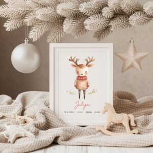 božić, božićni pokloni, personalizirani okvir za bebe, grafika za rođenje djeteta, personalizirani poster za rođenje djeteta, poster za rođenje djeteta, grafika s podatcima rođenja, posteri za dječju sobu, slika za dječju sobu, slika s podatcima rođenja