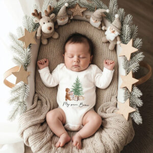 Moj prvi Božić, personalizirani bodi ,dječji bodi za Božić, poklon za novorođenče, božićni bodi, bodi s natpisom, poklon za dijete, božićni suvenir, dječja odjeća za Božić, unikatni poklon, novorođenče prvi Božić, božićni outfit za bebe personalizirani poklon božićna odjeća za bebe uspomenarski poklon